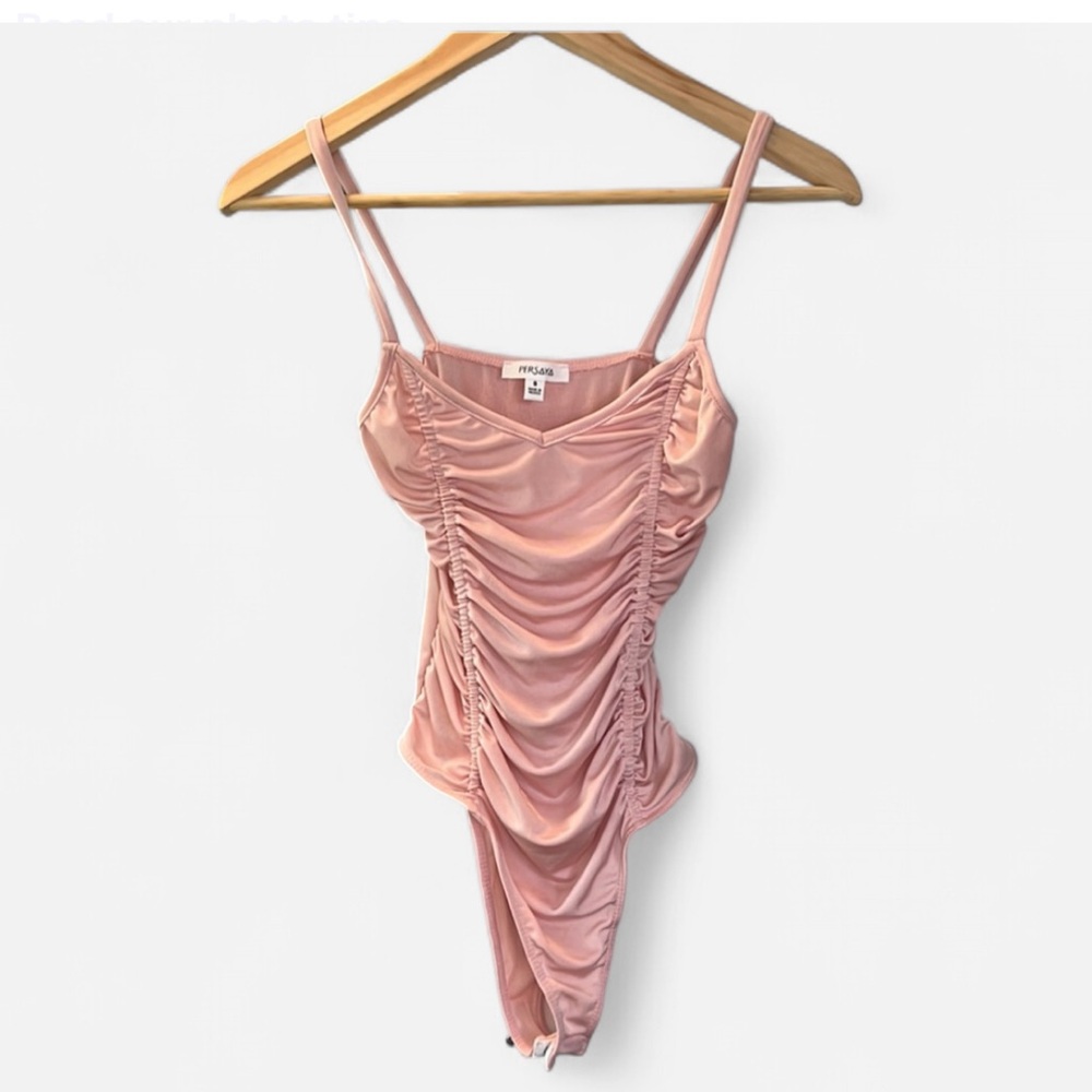Pink Ruched Bodysuit- S